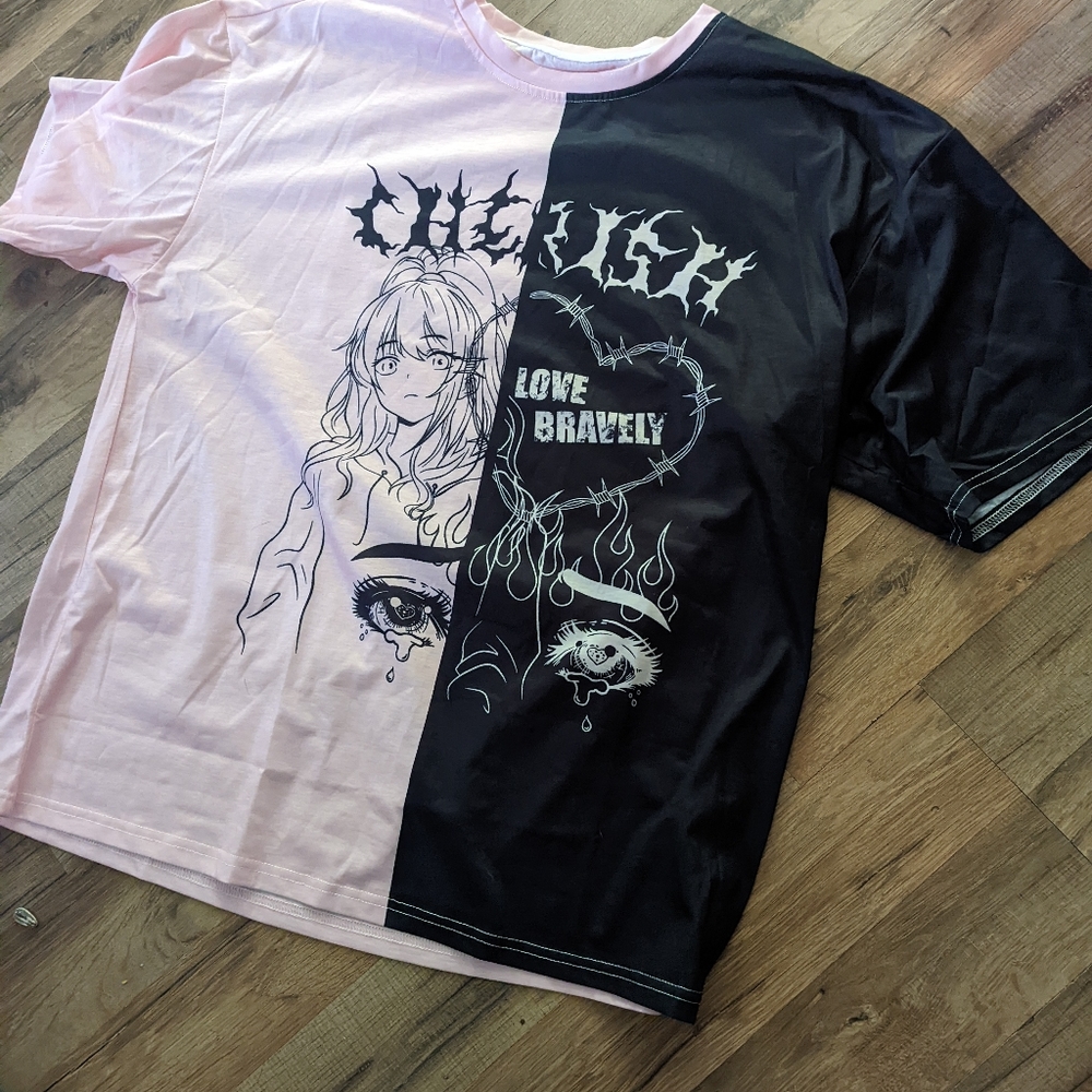 Tuna cherish two tone anime t shirt